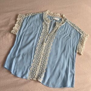 Powder Blue Lacy Top